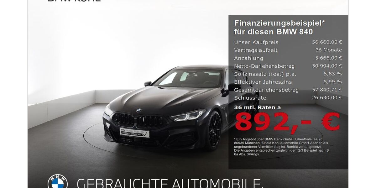 BMW 840 52.090 km 56.660 &euro; Aachen 52078