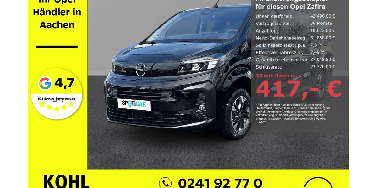 Opel Zafira 2.500 km 42.490 &euro; Aachen 52078