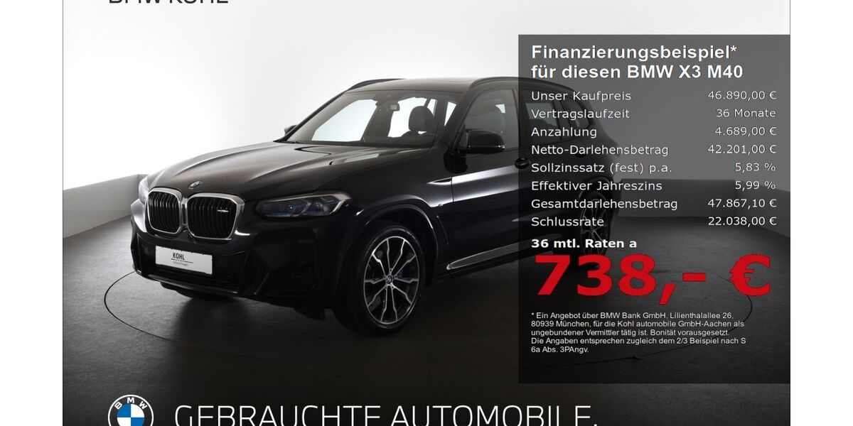 BMW X3 M40 56.159 km 46.890 &euro; Aachen 52078