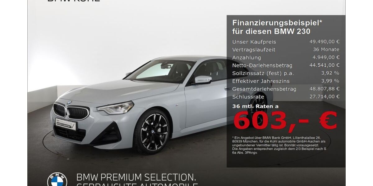 BMW 230 17.699 km 49.490 &euro; Aachen 52078