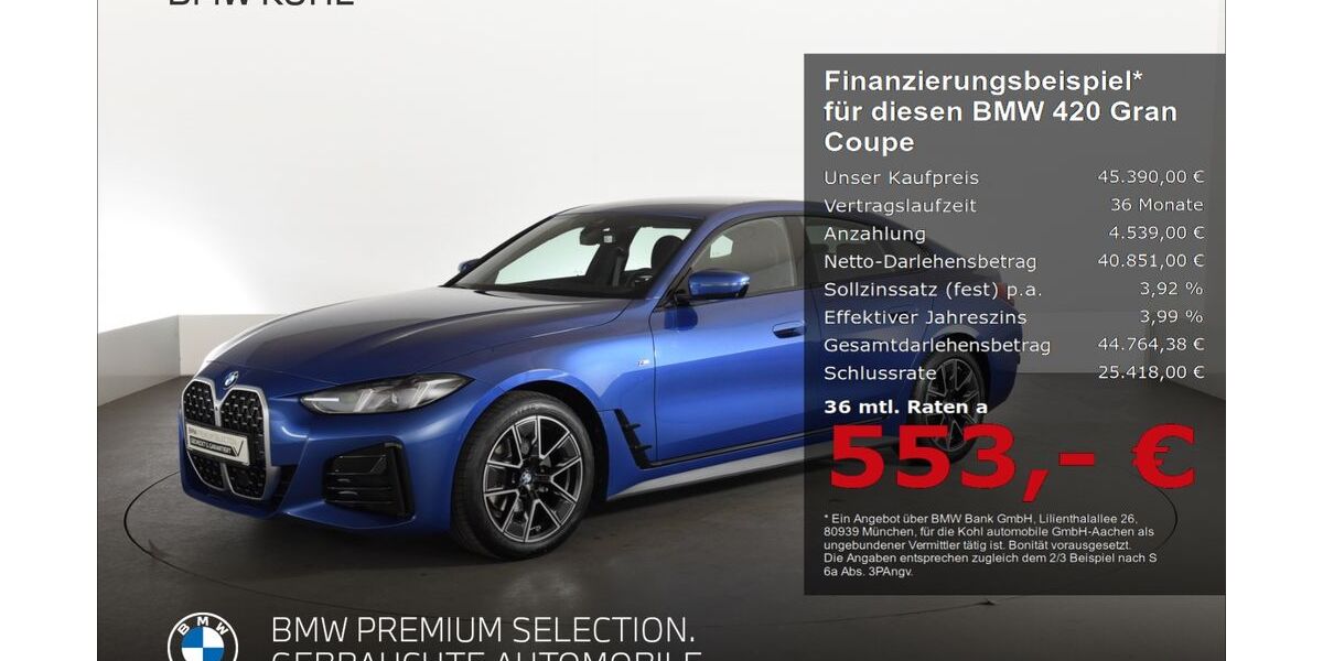 BMW 420 Gran Coupé 16.704 km 45.390 &euro; Aachen 52078
