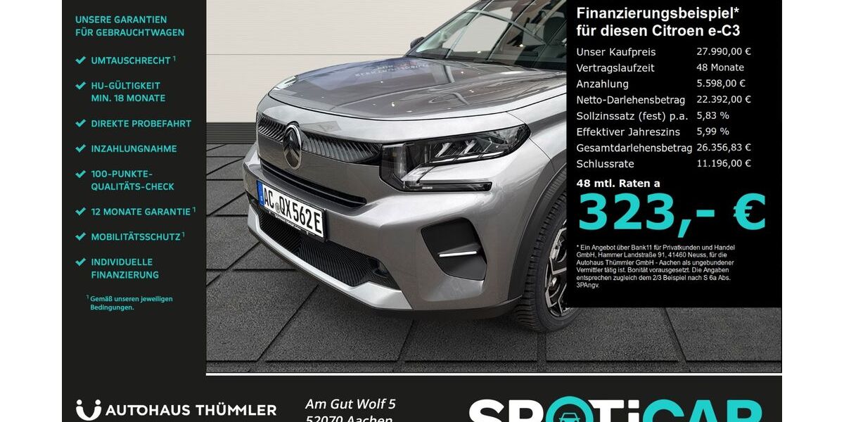 Citroen ë-C3 5.000 km 24.750 &euro; Aachen 52070