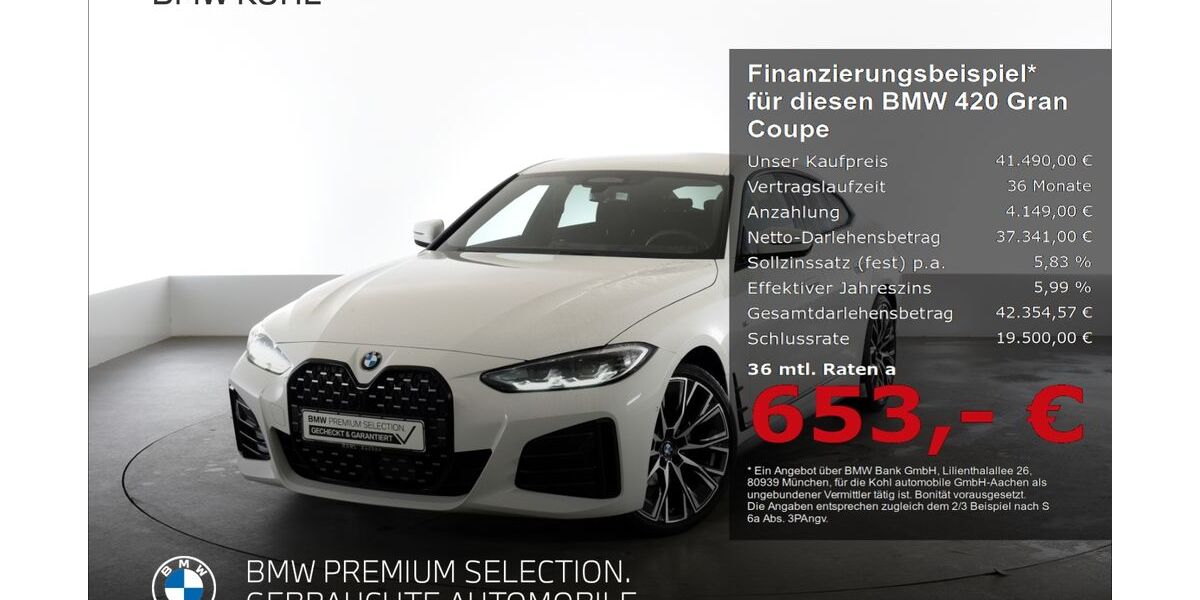 BMW 420 Gran Coupé 25.084 km 41.490 &euro; Aachen 52078