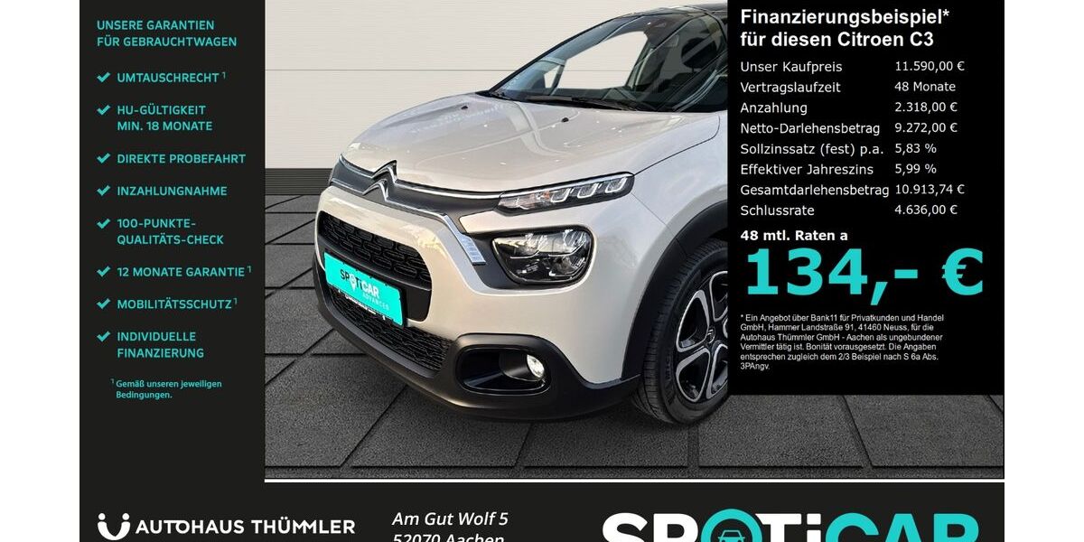 Citroen C3 85.262 km 11.490 &euro; Aachen 52070
