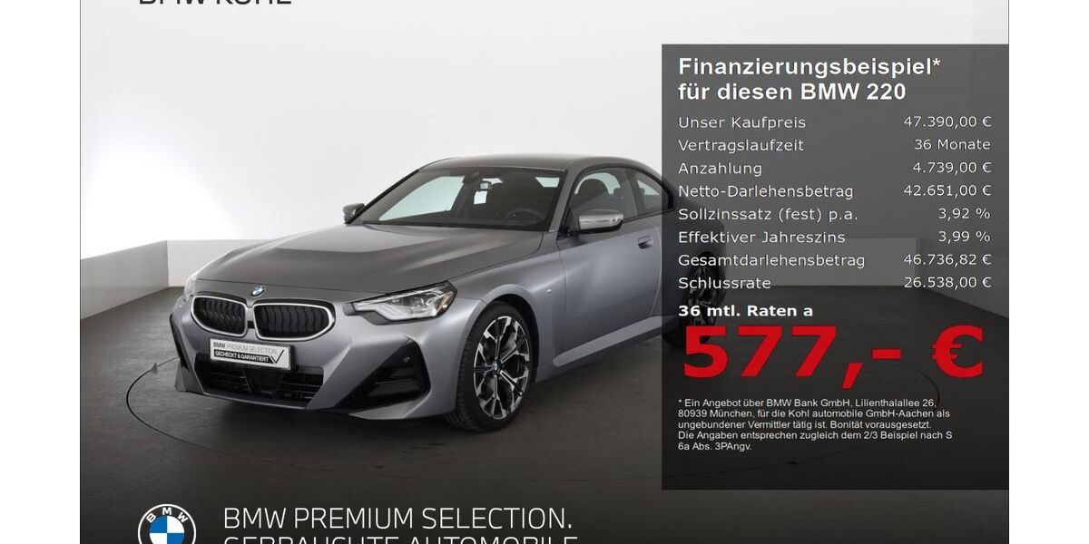 BMW 220 15.702 km 47.390 &euro; Aachen 52078
