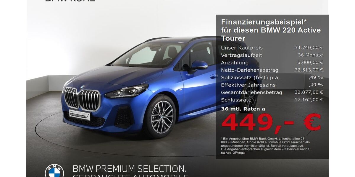 BMW 220 Active Tourer 2.188 km 34.740 &euro; Aachen 52078