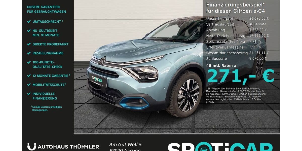 Citroen ë-C4 24.999 km 20.990 &euro; Aachen 52070